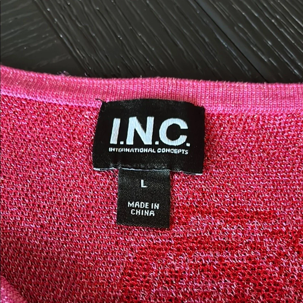 INC‎ International Concepts Pink Off-the-Shoulder Sweater with Floral Design